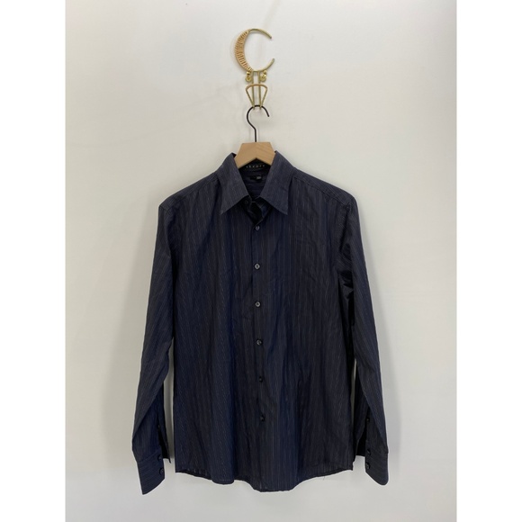 Theory Men's Long Sleeve Button Down Striped Shirt - Picture 1 of 8